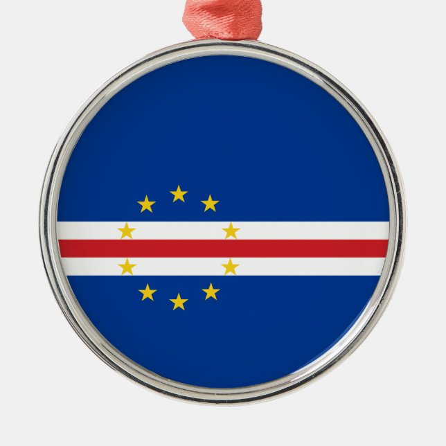 Cape Verdean Flag (Cape Verde) Metal Tree Decoration (Front)