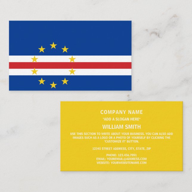 Cape Verdean Flag, Flag of Cape Verde Business Card (Front/Back)