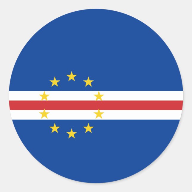 Cape Verdean Flag, Flag of Cape Verde Classic Round Sticker (Front)