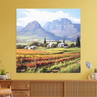 Cape Winelands Boland Landscape South Africa Scene Canvas Print