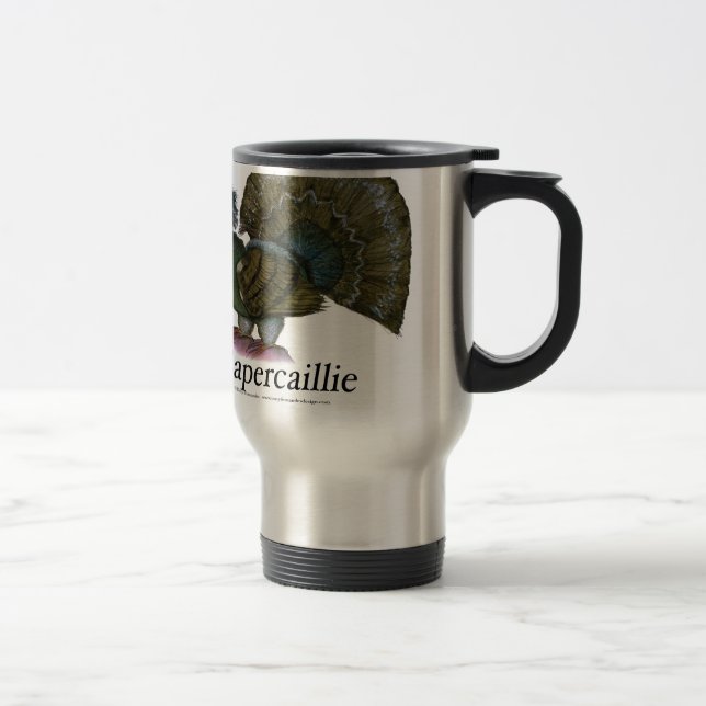 Capercaillie bird, tony fernandes travel mug (Right)
