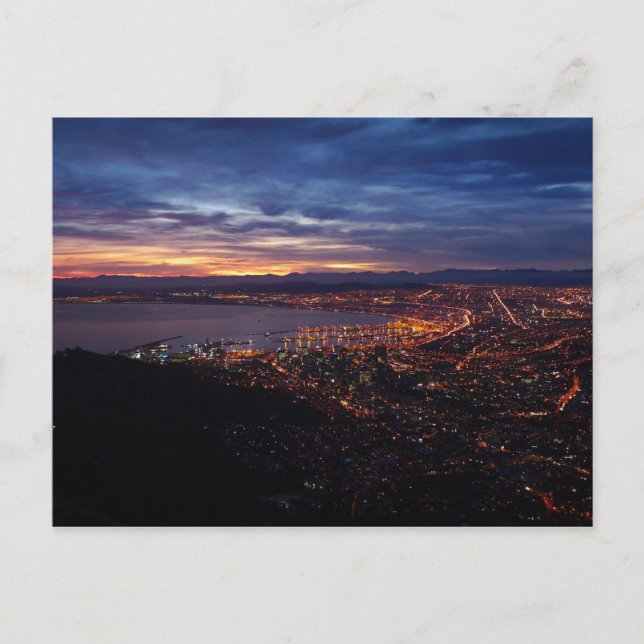 Capetown at night postcard (Front)