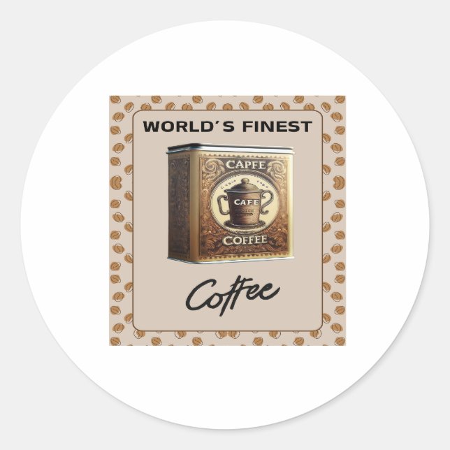 Capfe Coffee Co. Old Fashioned Coffee Tin Classic Round Sticker (Front)
