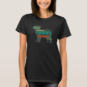 Capibara Wildlife Animal Capybara Word Cloud T-Shirt