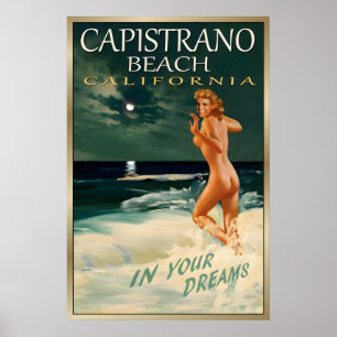 CAPISTRANO BEACH CA Original Marilyn Monroe Travel Poster