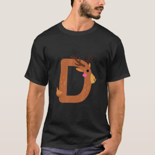 Capital Alphabet Letter D Deer Animal Alphabet T-Shirt