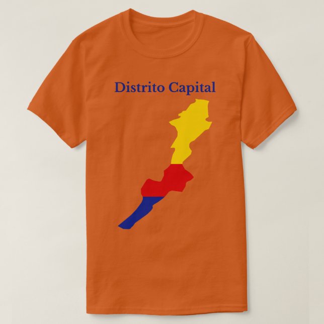 Capital District Colombia Map T-Shirt (Design Front)