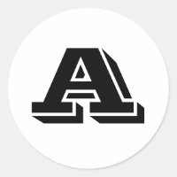 Capital Letter A small round Stickers by Janz