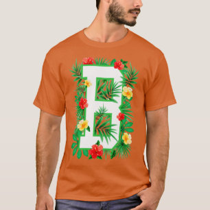 Capital Letter B Alphabet Monogram Initial Flower T-Shirt
