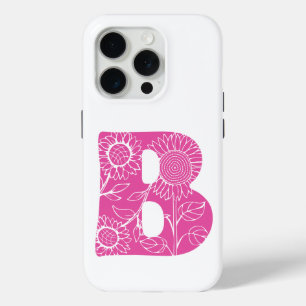 Capital letter B floral monogram iPhone 15 Pro Case