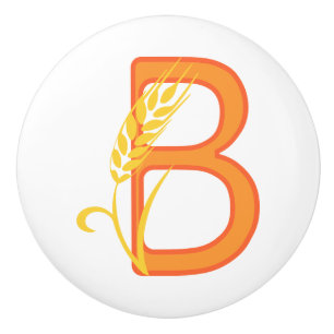 Capital letter B floral monogram Ceramic Knob