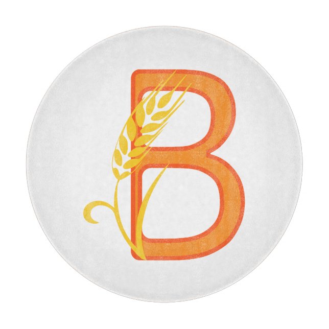 Capital letter B floral monogram Cutting Board (Front)