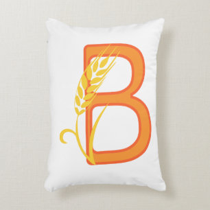 Capital letter B floral monogram Decorative Cushion