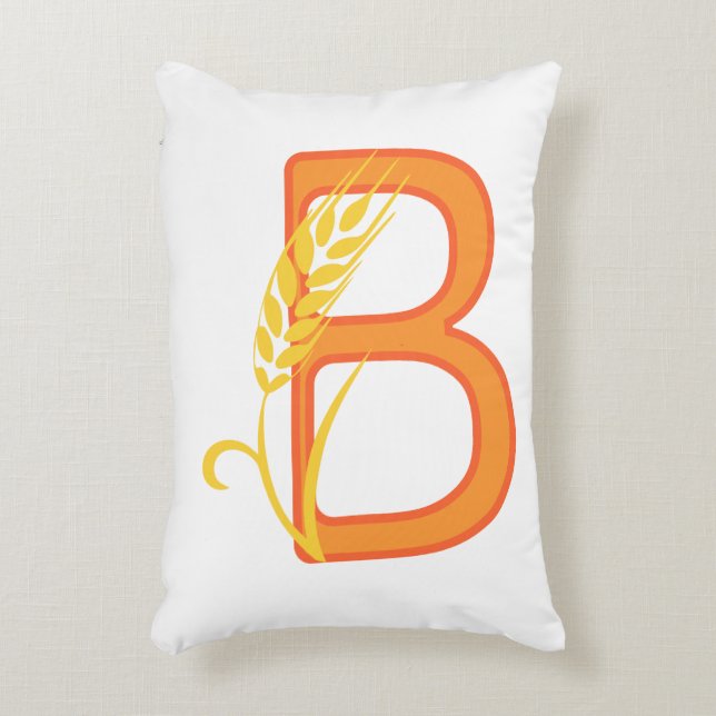 Capital letter B floral monogram Decorative Cushion (Front(Vertical))
