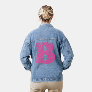 Capital letter B floral monogram Denim Jacket