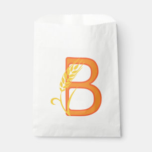 Capital letter B floral monogram Favour Bags