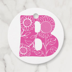 Capital letter B floral monogram Favour Tags