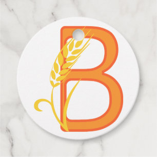 Capital letter B floral monogram Favour Tags