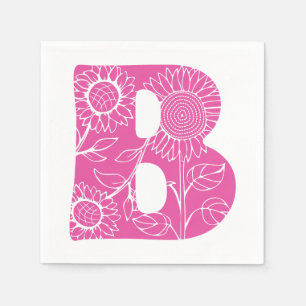 Capital letter B floral monogram Napkin