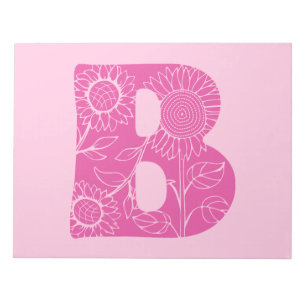 Capital letter B floral monogram Notepad