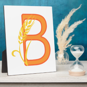 Capital letter B floral monogram Plaque