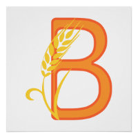 Capital letter B floral monogram