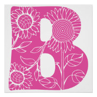 Capital letter B floral monogram