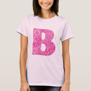 Capital letter B floral monogram T-Shirt