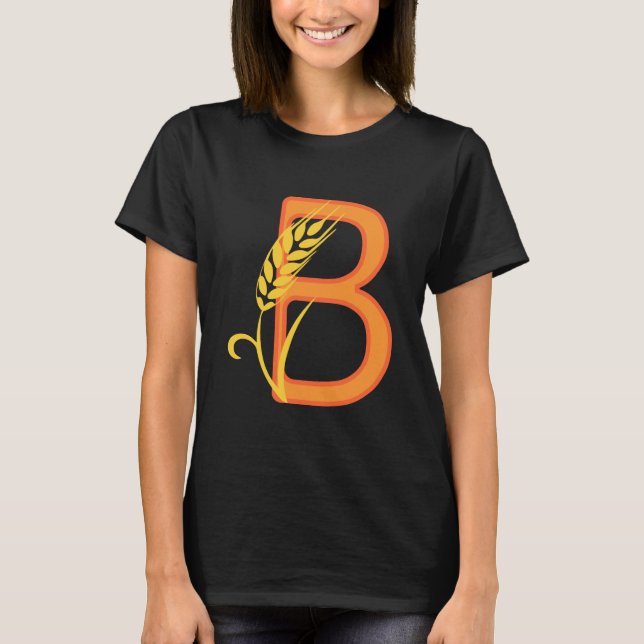 Capital letter B floral monogram T-Shirt (Front)