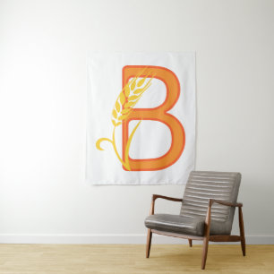 Capital letter B floral monogram Tapestry