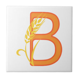 Capital letter B floral monogram Tile