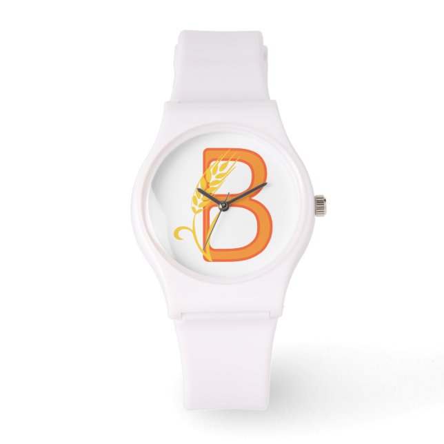 Capital letter B floral monogram Watch (Front)