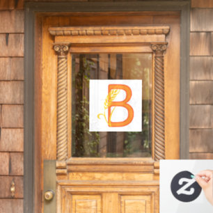 Capital letter B floral monogram Window Cling