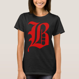 Capital letter B red blood piru gangster brim gang T-Shirt