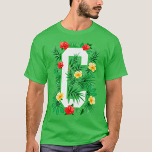 Capital Letter C Alphabet Monogram Initial Flower T-Shirt
