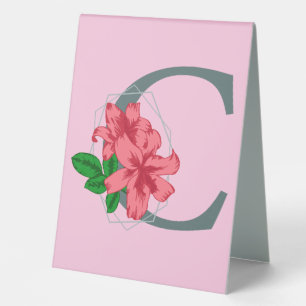 Capital letter C floral monogram