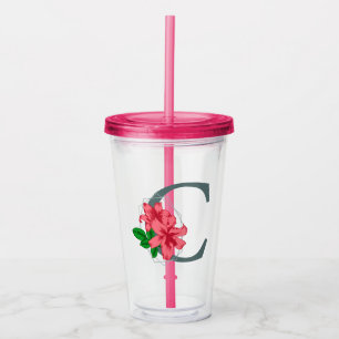 Capital letter C floral monogram Acrylic Tumbler