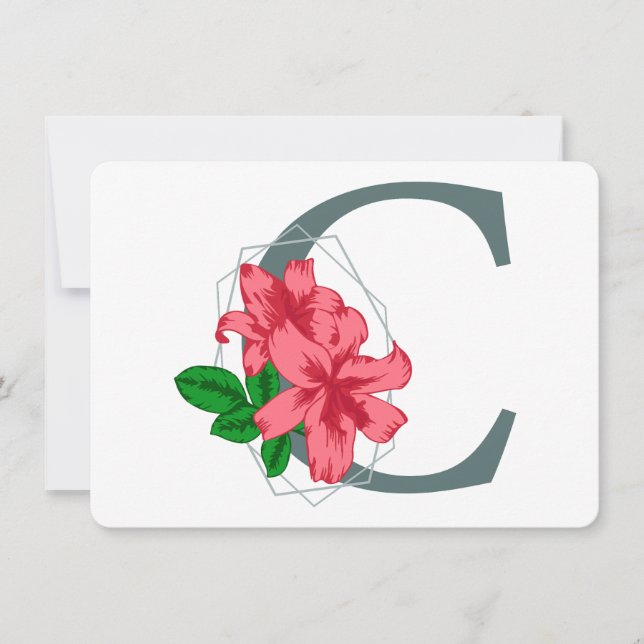 Capital letter C floral monogram Invitation (Front)
