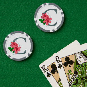 Capital letter C floral monogram Poker Chips