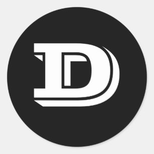 Capital Letter D Large Round Stickers by Janz