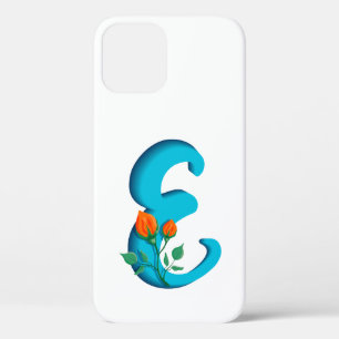Capital letter E floral monogram iPhone 12 Pro Case