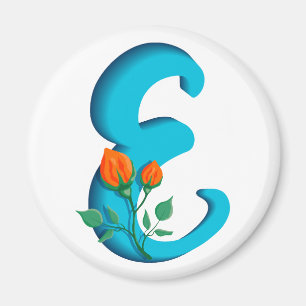 Capital letter E floral monogram Magnet