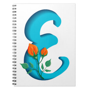 Capital letter E floral monogram Notebook