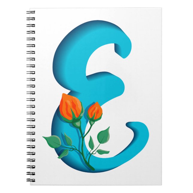 Capital letter E floral monogram Notebook (Front)
