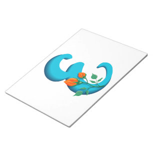 Capital letter E floral monogram Notepad