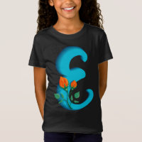 Capital letter E floral monogram