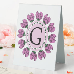Capital letter G floral monogram