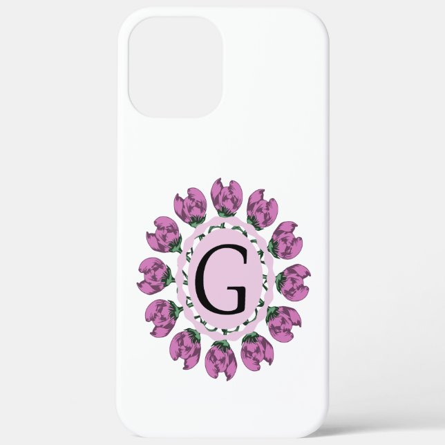 Capital letter G floral monogram Case-Mate iPhone Case (Back)