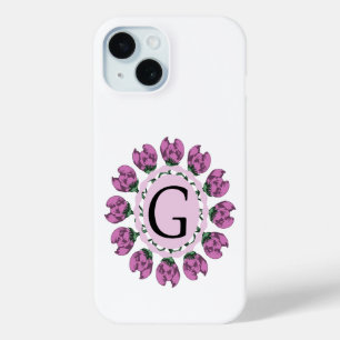 Capital letter G floral monogram iPhone 15 Case
