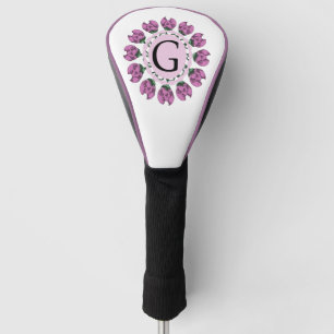 Capital letter G floral monogram Golf Head Cover